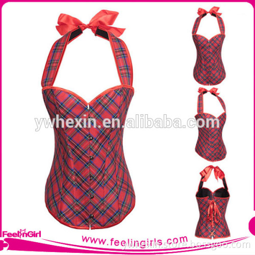 No MOQ Hot Sale Sexy Grid Pattern Vest Corset